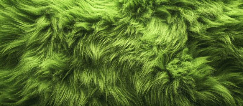 Green fur texture background ideal for design projects and creative visual applications.
