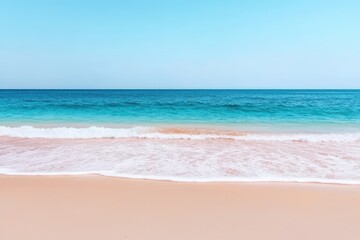 Fototapeta premium Relaxing ocean waves tropical beach scenic view serene environment tranquil concept for mindfulness