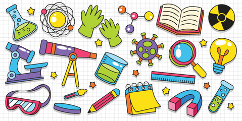 Hand drawn chemistry and science element vector collection