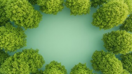 Biophilic Forest Canopy Visualization Verdant Tree Tops with Sunlit Foliage - Environmental Graphics and Sustainable Urban Planning for Eco-Conscious Designs