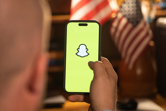 Snapchat app displayed on the mobile smartphone