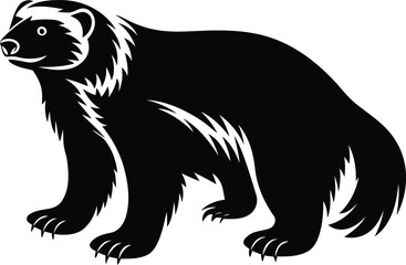 Premium quality North American wolverine isolated silhouette and line art vector design