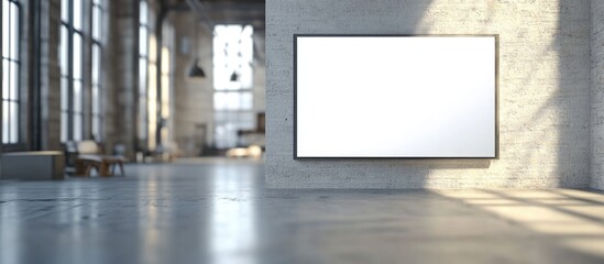 Industrial Engineer Presentation Space in Modern Factory with Blank Screen for Text and Graphics