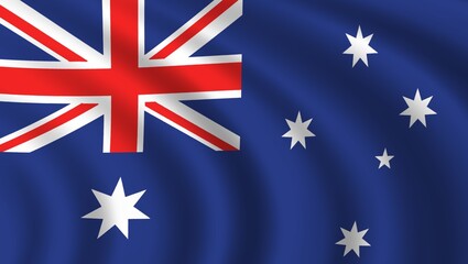 Fototapeta premium australia 3d flag in the wind
