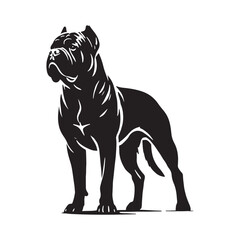 Cane Corso silhouette featuring a poised and well-defined form - Cane Corso illustration - minimal Cane Corso vector - dog silhouette
