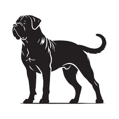 Cane Corso silhouette capturing the breed’s muscular structure - Cane Corso illustration - minimal Cane Corso vector - dog silhouette
