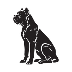 Obraz premium Stylish Cane Corso silhouette showcasing the breed’s strength - Cane Corso illustration - minimal Cane Corso vector - dog silhouette 