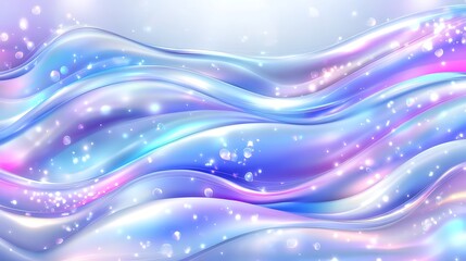 Abstract Pastel Waves with Sparkling Lights