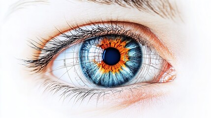 Detailed Vector Art of Human Eye with Iris and Retina
