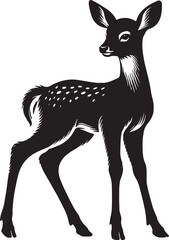 cute fawn (Baby Deer) vector silhouette.