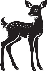 cute fawn (Baby Deer) vector silhouette.