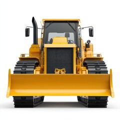 Fototapeta premium Yellow Tractor Front View Isolated (1)