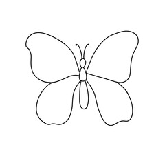 Cartoon butterfly vector illustration coloring book for kids 