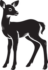 cute fawn (Baby Deer) vector silhouette.