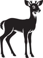 cute fawn (Baby Deer) vector silhouette.