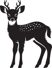 cute fawn (Baby Deer) vector silhouette.