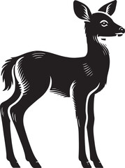 cute fawn (Baby Deer) vector silhouette.