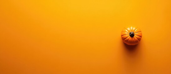 Festive Halloween Background Featuring Decorative Pumpkin on Vibrant Orange with Blank Space for Text Ideal for Banners and Greeting Cards