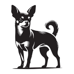Chihuahua silhouette crafted with sleek and flowing curves - Chihuahua illustration - minimal Chihuahua vector - dog silhouette
