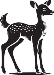 cute fawn (Baby Deer) vector silhouette.