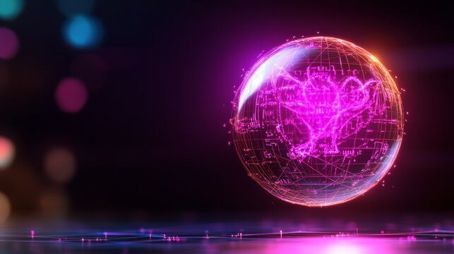 Digital Glow Futuristic Math Globe with Equations for World Maths Day and Diwali - Inspiring STEM and E-commerce Design in Tech Education