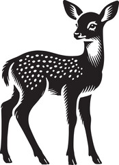 cute fawn (Baby Deer) vector silhouette.