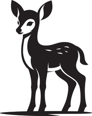 cute fawn (Baby Deer) vector silhouette.