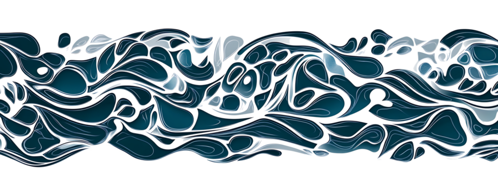 A flat vector graphic of white water ripples isolated on white background PNG.AI GENERATED