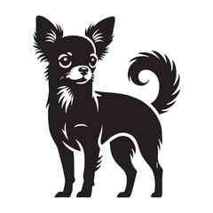 Chihuahua silhouette perfect for pet-themed designs and home decor - Chihuahua illustration - minimal Chihuahua vector - dog silhouette
