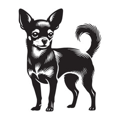 Stylish Chihuahua silhouette with artistic flow and movement - Chihuahua illustration - minimal Chihuahua vector - dog silhouette
