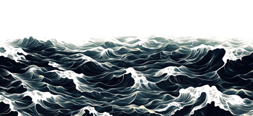 abstract background with blue waves isolated on white background PNG.AI GENERATED