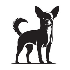 Artistic Chihuahua silhouette designed for pet lovers - Chihuahua illustration - minimal Chihuahua vector - dog silhouette
