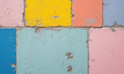 Colorful chipped paint wall patterns