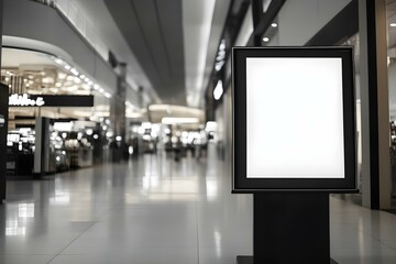 Blank Digital Kiosk Screen Mockup in a Shopping Mall