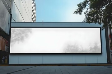 Blank Street Billboard Mockup with Signboard Frame for Advertising