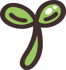 Plant Sprout doodle cartoon hand drawing