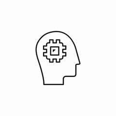 Artificial intelligence brain icon vector sign