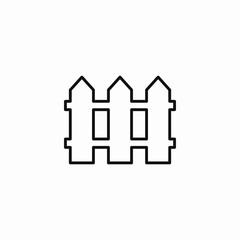 Garden fence wooden icon vector sign