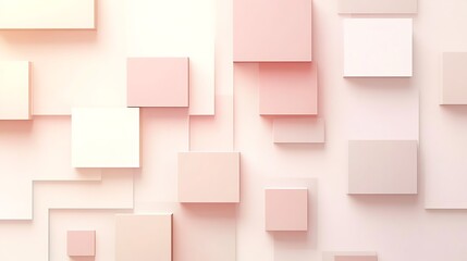Abstract Pastel Pink Cube Geometric Design