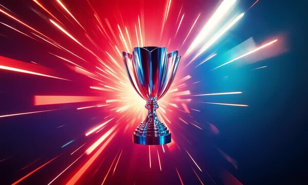 Trophy in the center of a stadium, moment of winning the match, moment after winning, cricket ground, 4k Videos