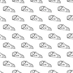 Seamless pattern with cheese doodle for decorative print, wrapping paper, greeting cards, wallpaper and fabric