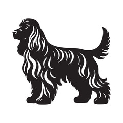 Simple yet striking Cocker Spaniel silhouette for branding - Cocker Spaniel illustration - minimal Cocker Spaniel vector - dog silhouette

