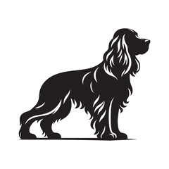 Premium Cocker Spaniel silhouette designed for elegant compositions - Cocker Spaniel illustration - minimal Cocker Spaniel vector - dog silhouette
