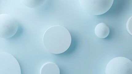 Abstract Light Blue Spheres and Cylinders Background