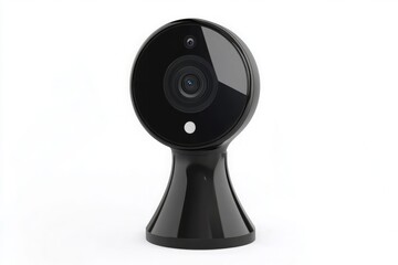 Modern Black Smart Home Security Camera with Sleek Design