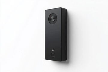 Fototapeta premium Modern Sleek Black Video Doorbell Design for Contemporary Homes