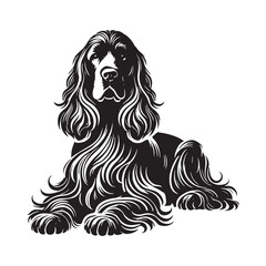 Artistic Cocker Spaniel silhouette designed for pet lovers - Cocker Spaniel illustration - minimal Cocker Spaniel vector - dog silhouette
