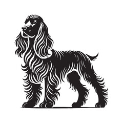 Stylish Cocker Spaniel silhouette designed for modern visuals - Cocker Spaniel illustration - minimal Cocker Spaniel vector - dog silhouette
