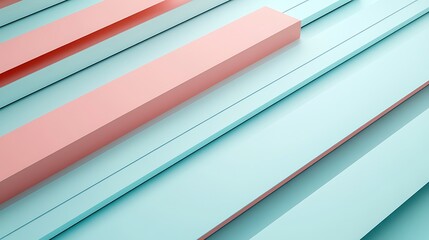 Fototapeta premium Abstract Pastel Pink and Blue Geometric Shapes