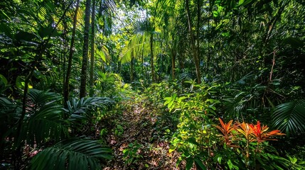 Lush Rainforest Trail: A Journey into Emerald Green